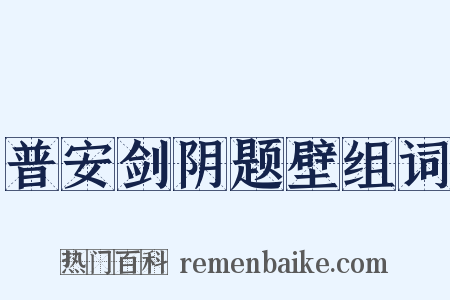 普安剑阴题壁组词是什么意思的图片